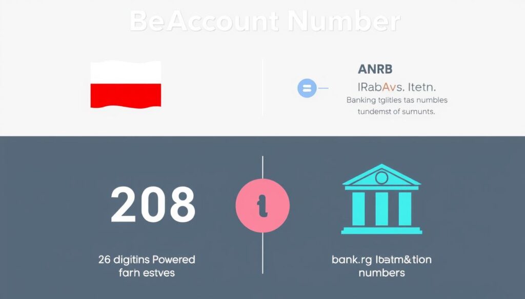 Grafika podsumowująca informacje o numerach kont bankowych i ich strukturze