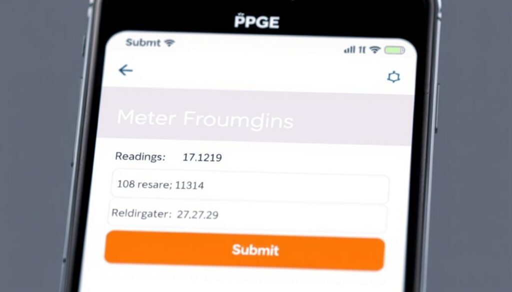 Interfejs aplikacji mobilnej PGE do podawania stanu licznika