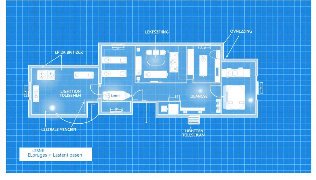 Plan instalacji elektrycznej dla domu 80m2 z zaznaczonymi punktami elektrycznymi Plan instalacji elektrycznej dla domu 80m2 z zaznaczonymi punktami elektrycznymi