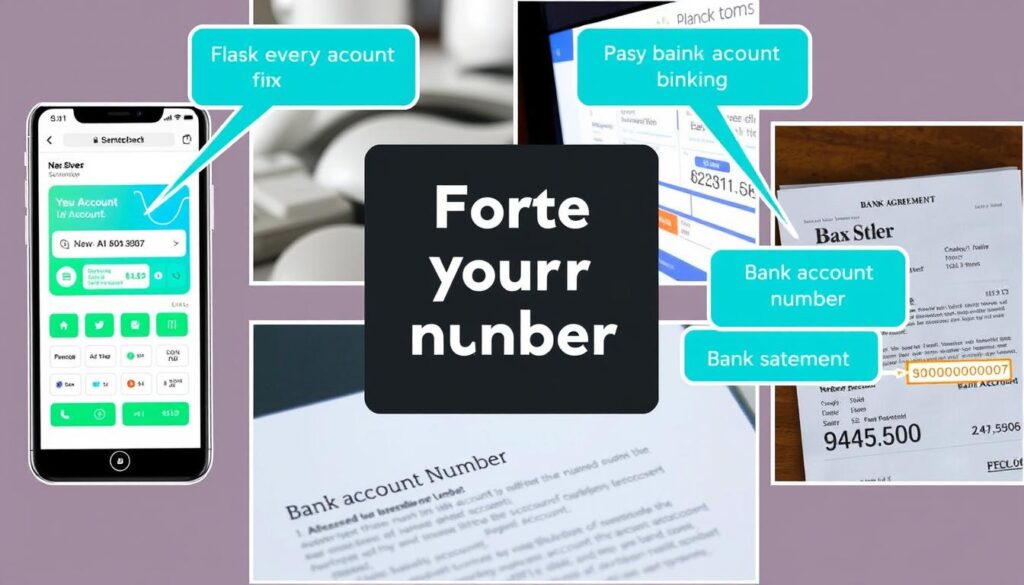 Różne miejsca gdzie można znaleźć numer konta bankowego: aplikacja mobilna, bankowość internetowa, umowa