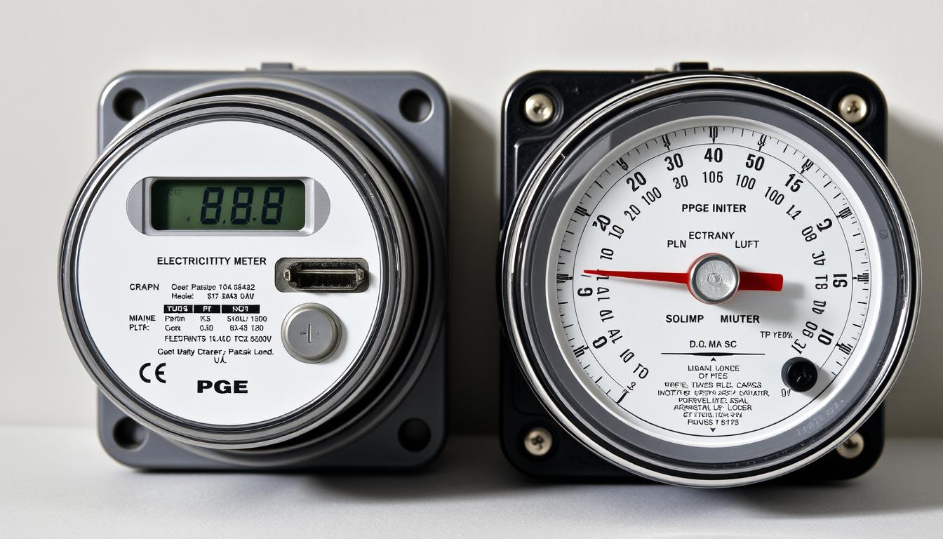 Różne rodzaje liczników prądu PGE - cyfrowy i analogowy