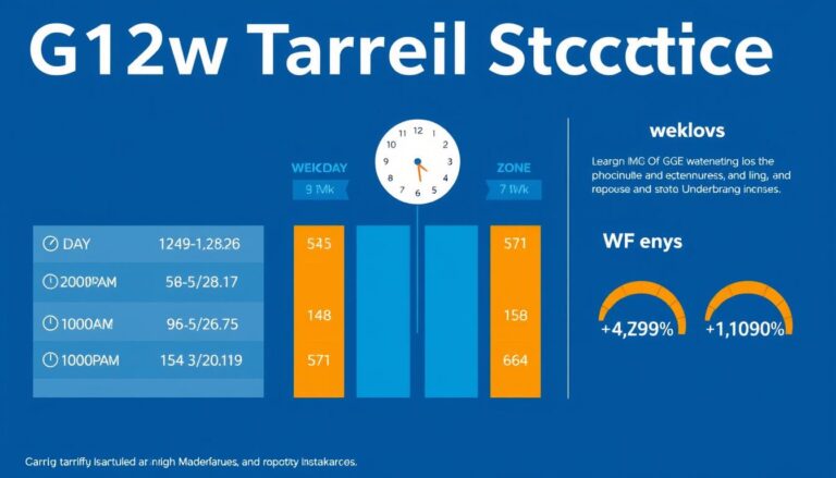 Schemat taryfy G12w PGE pokazujący podział na strefy czasowe