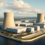 Wizualizacja elektrowni jądrowej w Polsce w lokalizacji Lubiatowo-Kopalino