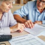 Kobieta i mężczyzna sprawdzający dokumenty emerytalne, czy technikum wlicza się do stażu pracy do emerytury