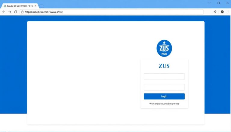 Platforma Usług Elektronicznych ZUS - ekran logowania do PUE ZUS, gdzie można sprawdzić staż pracy