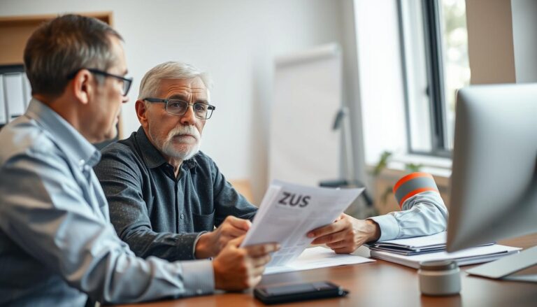 Likwidacja zakładu pracy a świadczenie przedemerytalne - pracownik konsultujący się z doradcą ZUS