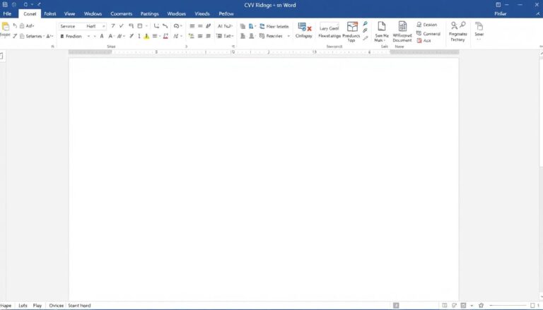 Program Microsoft Word otwarty z pustym dokumentem CV
