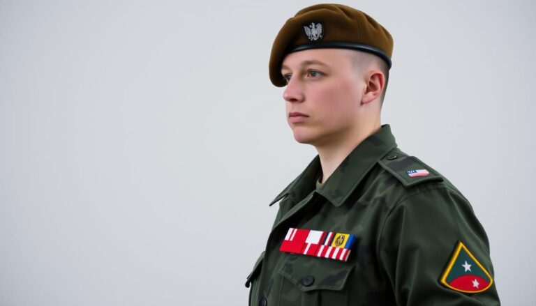 Żołnierz w polskim mundurze wojskowym - czy wojsko wlicza się do stażu pracy
