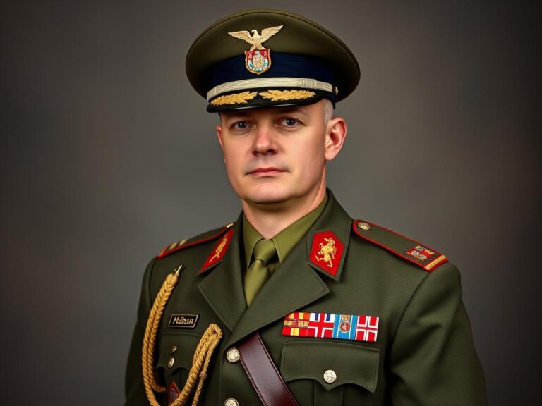 Kapitan w wojsku polskim w mundurze galowym