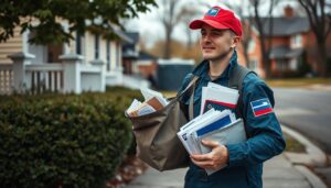 Listonosz doręczający przesyłki - ile zarabia listonosz w Polsce