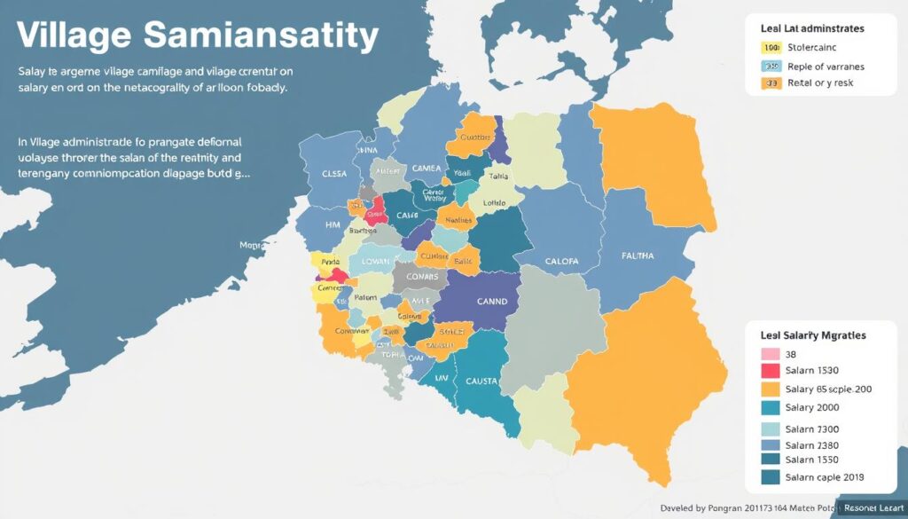 Mapa Polski pokazująca różnice w wynagrodzeniach sołtysów - ile zarabia sołtys wsi